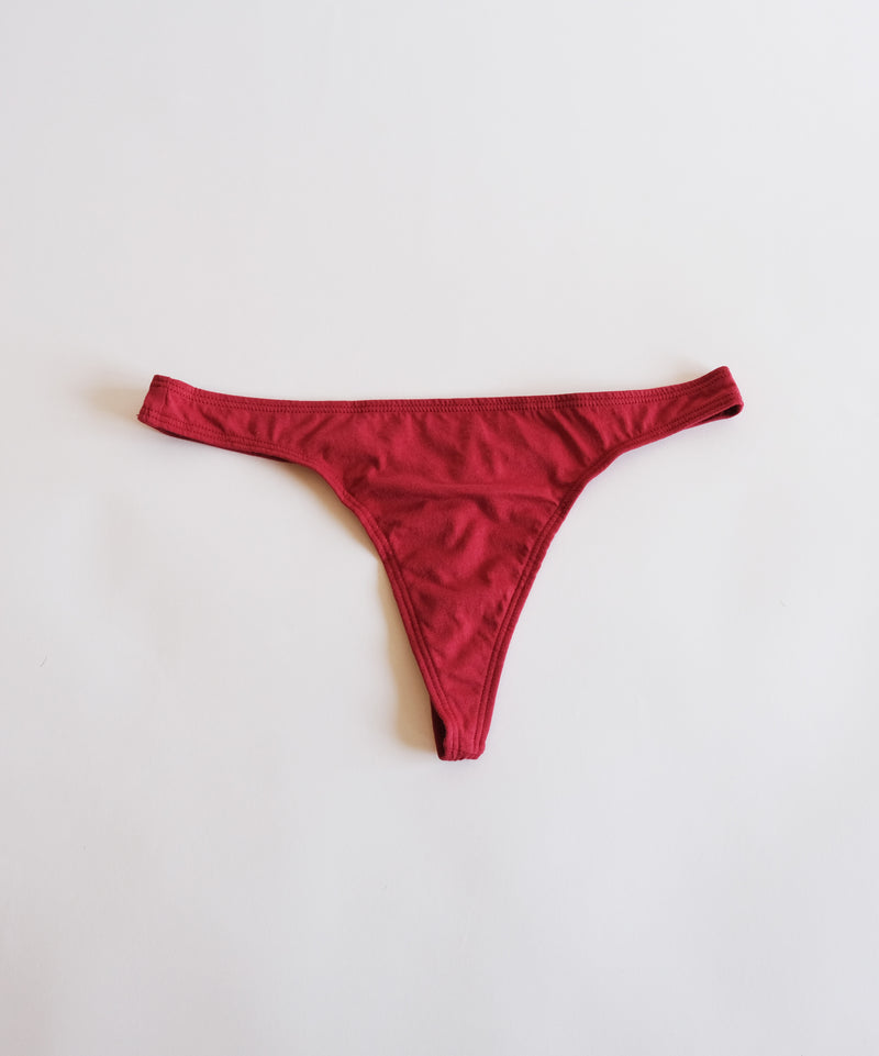 Cotton Thong - Crimson