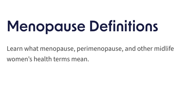Menopause Definition Glossary