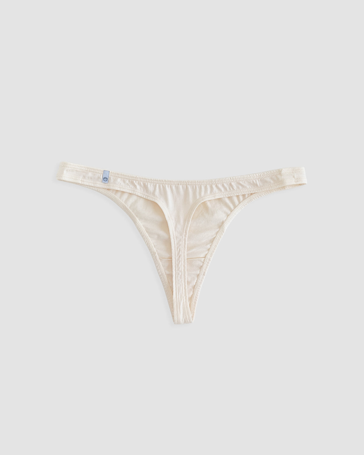 back of cotton thong in greige