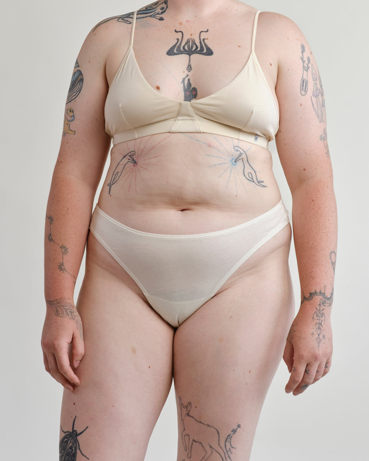 Cotton Thong - Greige