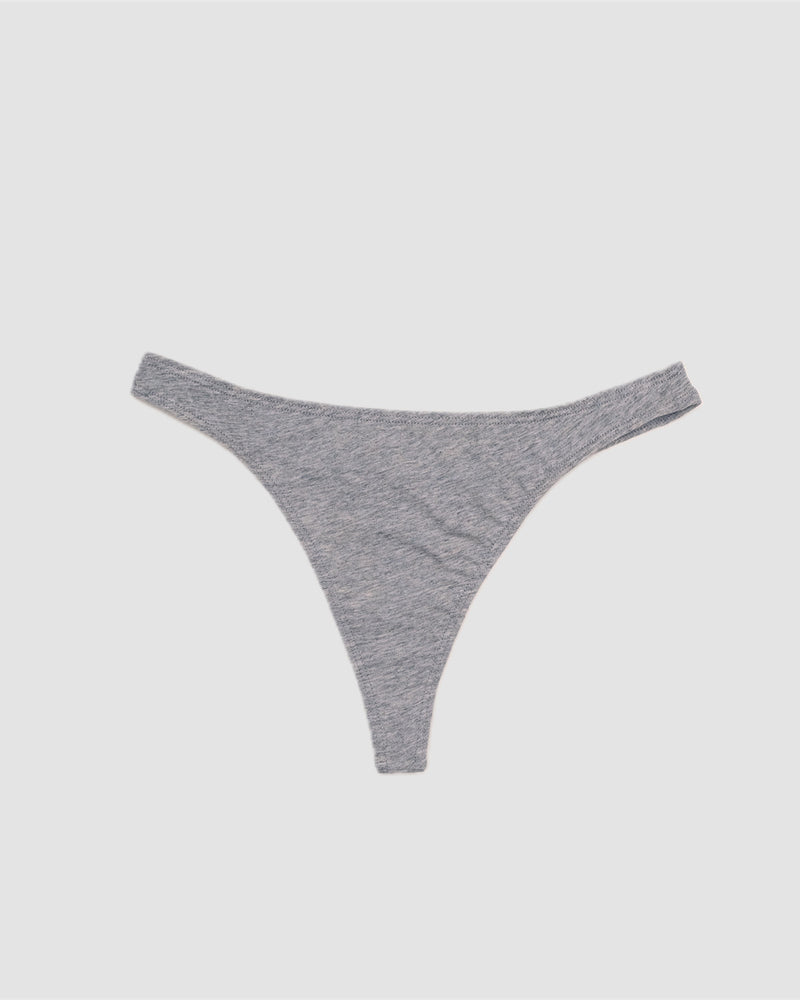 Cotton Thong - Heather