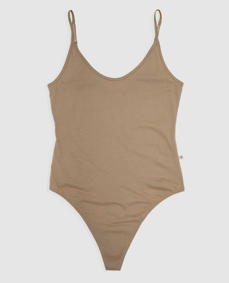 Cami Thong Bodysuit - Smoke