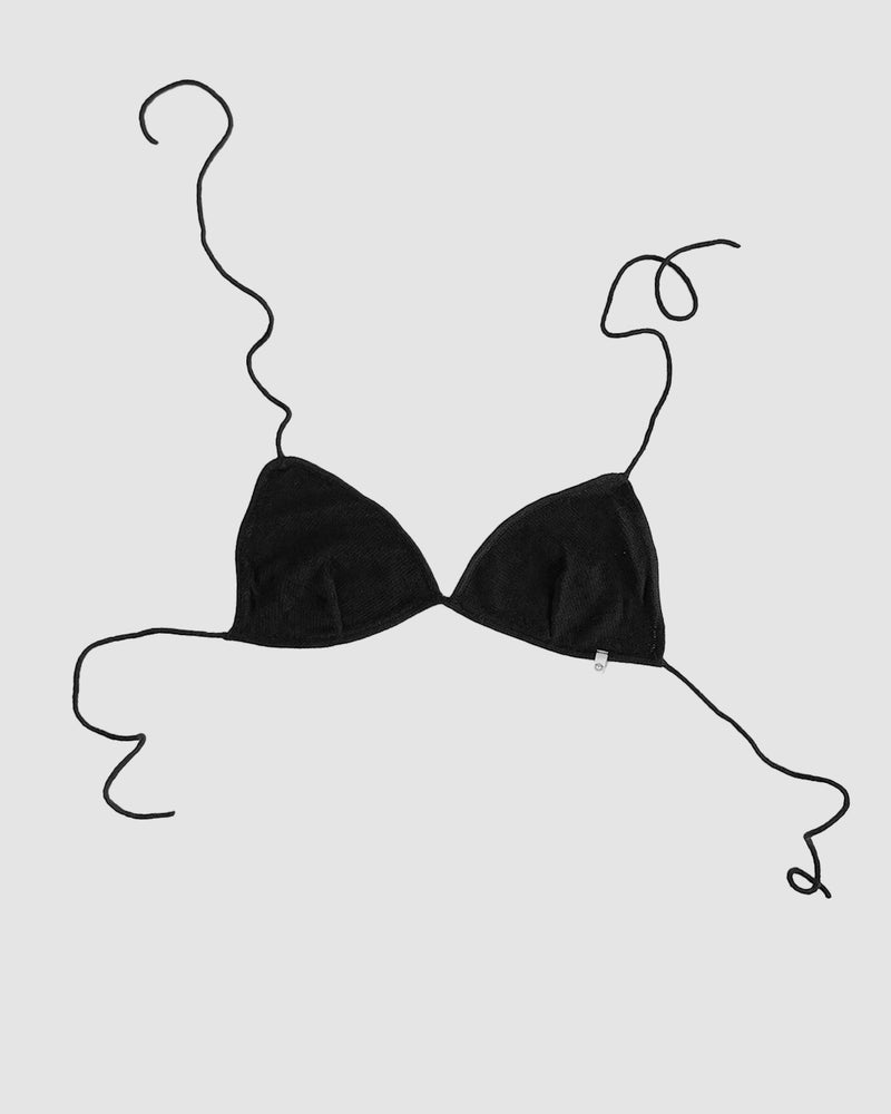 oddobody knit swim bikini top front in midnight