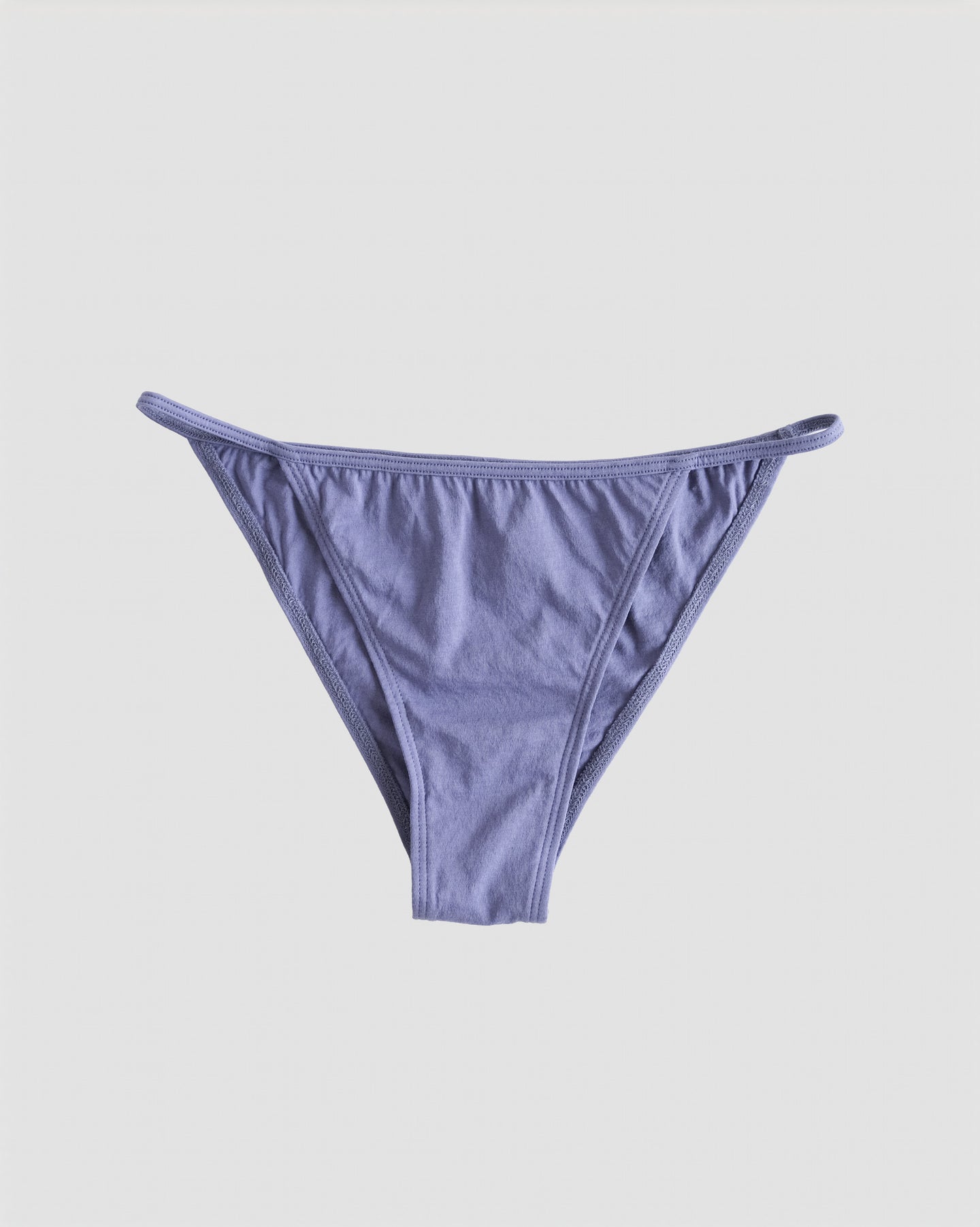 low rise string bikini in fog, a soft amethyst shade of purple