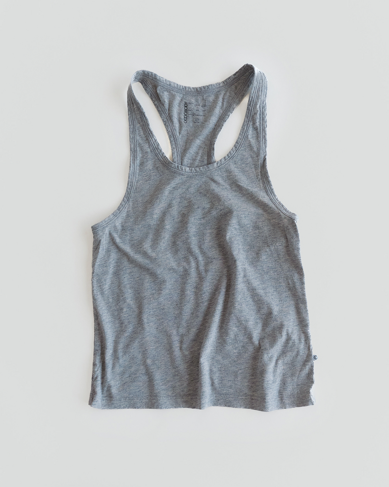 goldie capsule tank in heather front