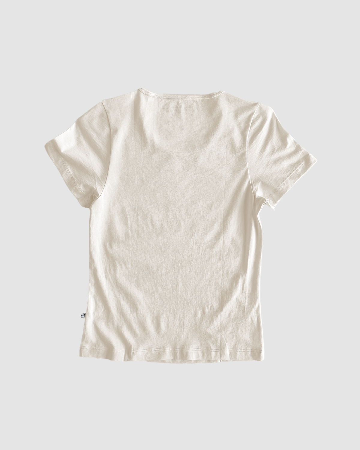 back of baby tee in greige