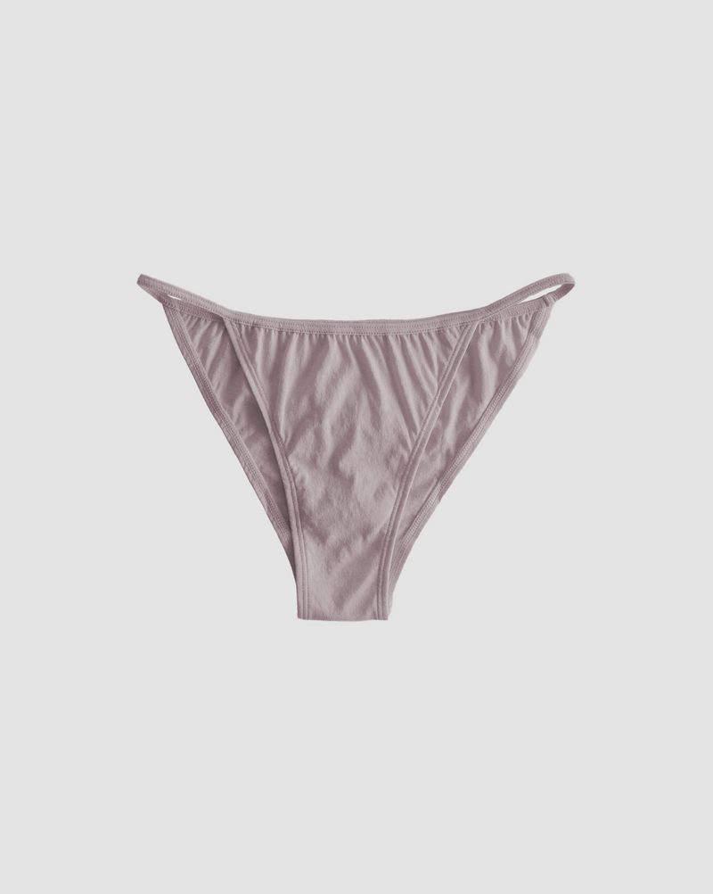 low rise string bikini in dusty mauve