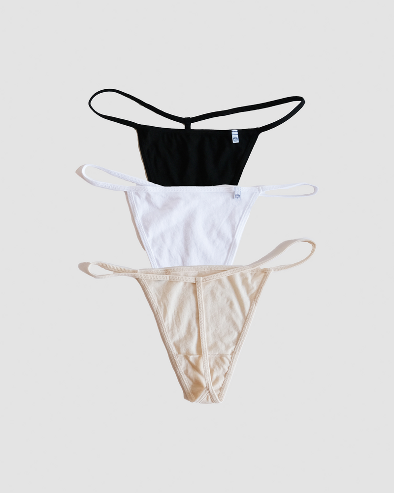 3-Pack T-string Midnight - Chalk - Greige